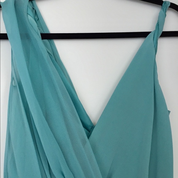 Blue Colourblock Braided Strap Silk Dress XS - Picture 5 of 5